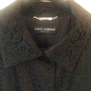 Dolce & Gabbana Stunning Vintage Rare Black beautiful Lace Duster Coat size 46